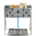 Dogvingpk Portable Foldable Elevated Dog Bathtub, 300 lb Capacity with Drain for Bathing Grooming Medium and Large Dogs, Indoor Outdoor Use