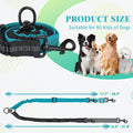 AKEISHE Double Leash for Two Dogs, 2-in-1 No Tangle Design with Bungee Shock Absorber & Adjustable Strap for Walking, Running, Training (Purple)