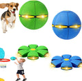 2PCS Goat Ball Toy with 3 Lights, Interactive Flying Saucer Disc Ball for Goat Dog Horse Enrichment Play Toy for Farm Sh