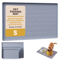 CHARMROSE Silicone Pet Feeding Mat - 100% Waterproof Dog & Cat Bowl Pad with Raised Edges - Protects Floors from Messy Eaters & Spills - Anti-Slip, 100% PET-Safe, Dishwasher Safe (Grey 18.5"x11.5")