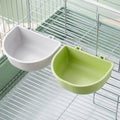 2PCS Pet Carrier Feeder, Hanging Pet Bowl Plastic Cage Cups, White Green