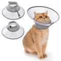 Avont Adjustable Cat Cone Collar, Alternative Anti-Lick E-Collar, Protective Recovery Elizabethan Cone After Surgery Recovery & Skin Protection for Kittens Puppy Small Dog to Stop Licking -Grey(M)