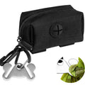 Dog Waste Bag Dispenser Pet Poop Bags Holder for Doggie Waste Bags Dispensers Soft Fabric Zipper Small Doggy Puppy Pouch for Leash Accessory Attachment with Carrier,Black
