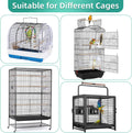 DECKALY Bird Cage Seed Catcher, Seed Catcher Guard Net Cover, Parrot Nylon Mesh Net Cover, Universal Soft Airy Cage Net Stretchy Skirt for Round Square Cages (Daisy-White, 15.7" x87")