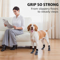 Non-Slip Dog Socks with Bone Paw Grips, 6 Pairs, Grey, L
