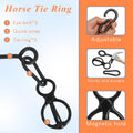 Horse Tie Ring, 4 Sets Blocker Tie Ring for Horse Tack and Supplies, Black