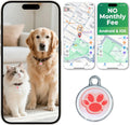 GPS Tracker for Dogs, Smart Pet Tracker Collar, Real-Time Location Tracking, Pet Location Tracker, No Monthly Fee, No SI