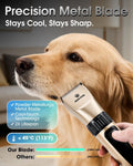 M&M STAR Dog Grooming Kit, Low Noise Dog Clippers, 2-Speed IPX7 Waterproof, Rechargeable Cordless Pet Hair Clippers Trim