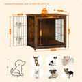DWANTON Dog Crate Furniture with Cushion, Wooden Kennel Table with Double Doors, Indoor Dog House, Small/Medium/Large/Extra Large Size, 27.2" L, Rustic Brown