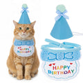 Tyqour Cat Birthday Hat Birthday Hats for Stuffed Animals Dog Party Hat Birthday Party Decorations Set for Small Medium Cats & Dogs (Blue)