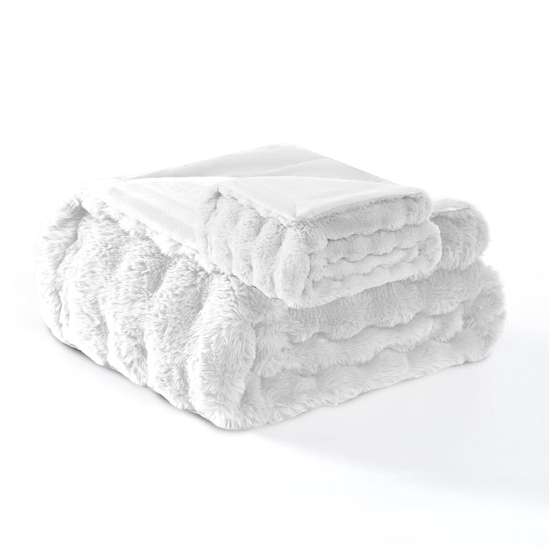 Modern Threads Water-Resistant Faux Rabbit Fur Pet Blanket for Dogs & Cats – Ultra-Soft Couch, Bed & Crate Protector, 30x40 White