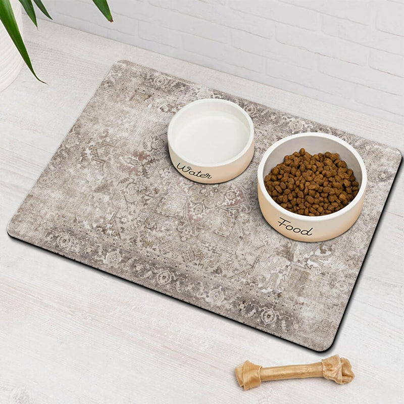 Dog Food Mat for Floors Waterproof Quick Dry Pet Placemat Cat Feeding Bowls Mats for Food and Water, Eco-Friendly Dog Ac
