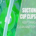 AQUANEAT Aquarium Suction Cups, for Fish Tank Airline Tubing, with Clips 3/16" air Hose Holder, 24pcs (Clear)