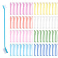 Meyeyaia 200Pcs Dog Toothbrushes, Dual Headed Dog Tooth Brush Bulk, Long Handle Plastic Pet Toothbrush for Large Small Dogs Cats Puppy Teeth Cleaning Dental Care Supplies 8 Colors