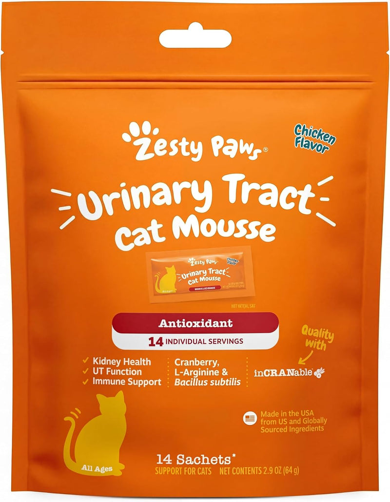 Zesty Paws Cat Urinary Supplement Mousse - Chicken, 14 Ct
