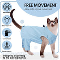 Cat Recovery Suit with Hind Legs,Cat Onesie After Surgery,Blue L