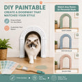 XL Cat Door for Interior Doors Easy to Install in Minutes, No-Flap, White