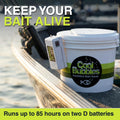 Marine Metal B-3 Bubbles Live Bait Aerator, Water Resistant Air Pump, Portable & Battery Powered