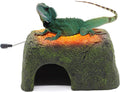 MECESOR Reptile Hide Cave with Heated Basking Platform, Resin Habitat Decor