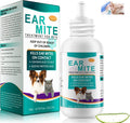 SDJUFEI Ear Mites Clean for Dogs & Cat, with Aloe Vera, Cleaner on Contact & Soothes Itching, Vet-Recommended Formula for Pets Ear Cleaning, Fast-Acting