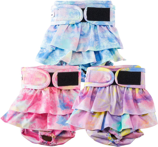 Reusable Dog Diapers Female Washable, Premium Doggie Diaper for Dogs, Pack of 3, Highly Absorbent Small Dog Diaper for H