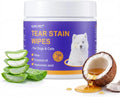 Tear Stain Remover Wipes for Dogs & Cats, Extra Thick Dog Eye Wipes with Coconut Oil, Probiotics & Aloe - Natural Pet Fa