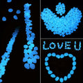100pcs Glow in The Dark Pebbles Stones, DIY Decorative Luminous Stones, Blue Glowing Rocks for Garden Lawn Yard, Walkway