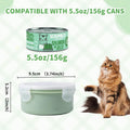 SLSON 5.5 oz Cat Canned Food Storage Container, 2Pack Cat Wet Food Cans Sealer with Airtight Snap-Lock Cover Lids to Keep Pet Food Fresh No Fridge Odor