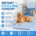Fanfanwin 42.5 x 23.8 Inch Corner Dog Crate Mat Bed for Large Dogs, Washable Kennel Pad for Furniture Dog Crate, Ice Sil