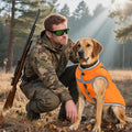 Reflective Dog Hunting Vest, High-Visibility Blaze Orange Dog Jacket, XL