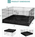 Rabbit Playpen，Small Animal Cage with Waterproof Mat, 48" L*48" W*24" H Metal Hedgehog with Door, C&C Cage for Guinea Pi