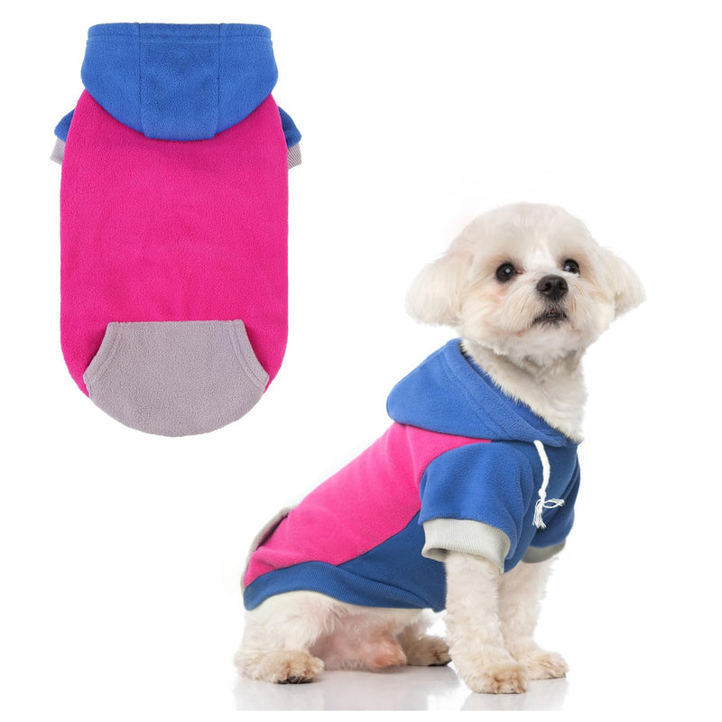 BEAUTYZOO Fleece Dog Hoodie Sweatershirt with Pocket and Leash Hole, Stretchy Small Medium Large Sized Dogs Clothes for Fall Winter Cold Days, Color Designer Warm Dog Jackets,French Bulldog Coats
