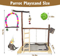 Bird Playground Parrot Playstand Parakeet Gym Playpen Cockatiel Play Stand Wood Perch Exercise Activity Center Ladders Feeder Cups Cage Accessories Swing Chew Toys for Cockatoo Budgie Lovebird Finch