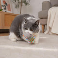 Andiker Cat Plush Toy with Crinkle Paper and Catnip to Chew(Light Gray)