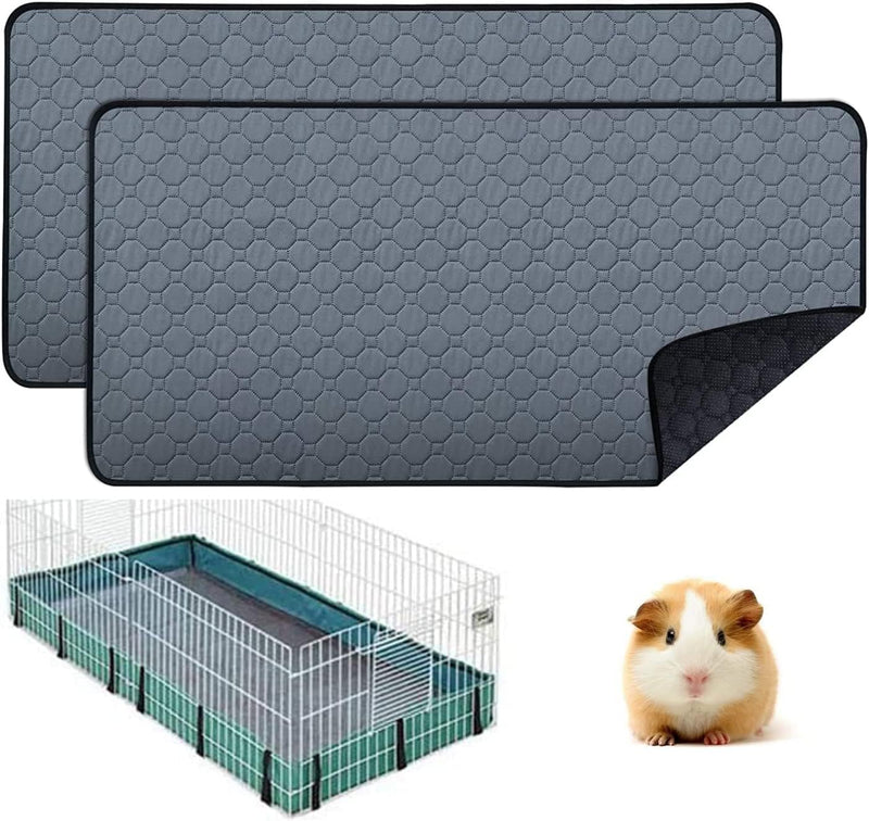 2 pcs Guinea Pig Cage Liners - Washable Guinea Pig Pee Pads, Waterproof Reusable & Anti Slip Guinea Pig Bedding Fast and