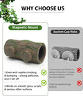 REPTITRIP Magnetic Crested Gecko Hideout - Resin Hollow Log Cave, Reptile Hide Cave, Reptile & Amphibian Habitat Hide, T