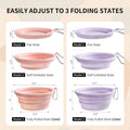Collapsible Dog Bowls 2-Pack, Portable Travel Dog Bowl with Carabiner, Food-Grade Silicone Pet Bowl for Hiking, Walking 