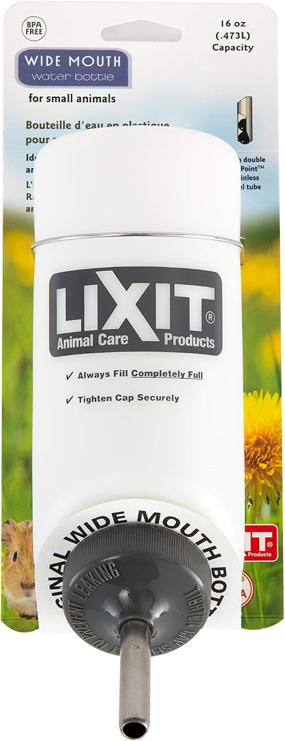 Lixit Pet Wide Mouth Water Bottle (16 oz), translucent, 8802