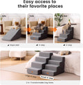 Gardner Pet Dog Stairs for Small Dogs 18.5" H, Small 2 in 1 Transformable 4-Step Pet Stairs and Dog ramp, Steps for Couch with Durable Non-Slip Waterproof Fabric Cover and Soft Foam, Grey