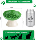Ceramic Slow Feeder Bowl for Cats and Small Dogs, Elevated Tilted Pet Food Dish, Whisker Friendly Anti-Vomit Design, Hea