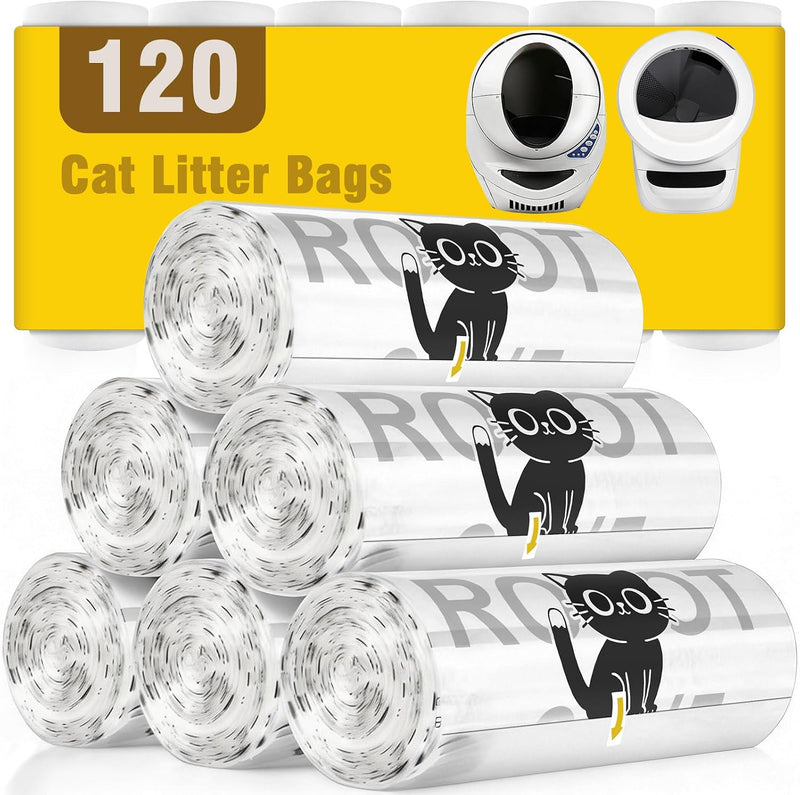 Litter Box Liners 120 Count for Litter R.o.bot 3/4/5-25.2 x 23.6 IN