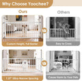 10''-15.8'' Height Adjustable Dog Gate, Extra Wide 18.1"-46" All Metal Short Dog Gate to Step Over, Pressure Mount Small