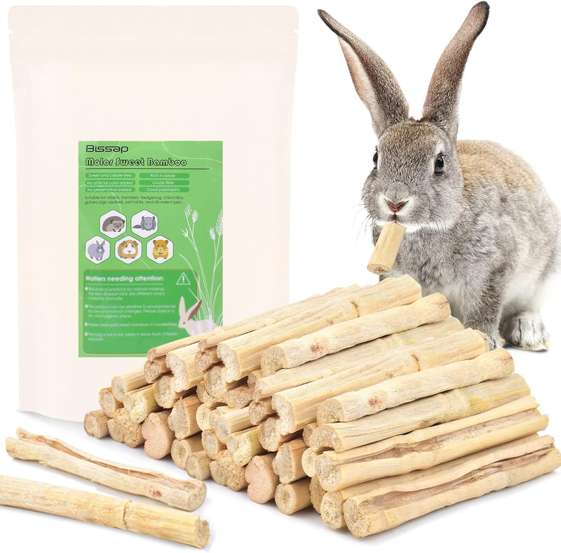 Bissap 700g/1.5Ib Sweet Bamboo Chew Sticks for Rabbits, Bunny Chewing Sticks for Rabbits Hamster Chinchilla Guinea Pigs 