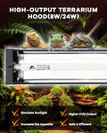 UVB Light for Reptile 8W, T5 UVB Reptile Light Fixture HO Combo Kit with Test Sensor Cards, 12" High Output Reptiles Lig