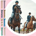 Eccliy 8 Pcs Horse Tail Bag Breathable Guard Stretchy 22" Slip on Horse Care Tail Wrap 2 Strand Closure Straps Grooming 