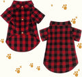 Plaid Dog Shirt Red Buffalo Dog Outfit Soft Casual Pet Clothes for Small Medium Large Dogs Puppy Cats Halloween Thanksgi