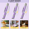 Cat Toy, Distinctive Purple Painted Metal Casing with Paw Print Design, USB Rechargeable, 3 Light Modes & 5 Adjustable Patterns,Interactive Chase Toy for Indoor Cat & Dog & Bird Training & Exercise
