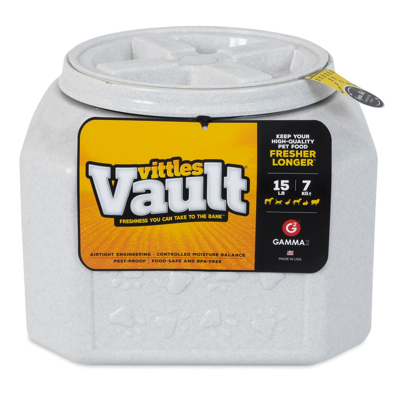 Gamma2 Vittles Vault Dog Food Storage Container with Airtight Lid, holds up to 10-15 Pounds of Dry Pet Food, Cat Kibble and Bird Feed, BPA Free, Made in USA
