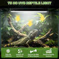T5 UVB Reptile Light Fixture, 8W 10.0 UVA UVB Light Bulb 12"