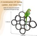 BNOSDM Bird Swing Rings Toy Natural Wood Parrot Climbing Ladder Parakeet Chewing Toys Hanging Budgie Cage Accessories for Green Cheek Conure Cockatiel Lovebird (9 Rings)